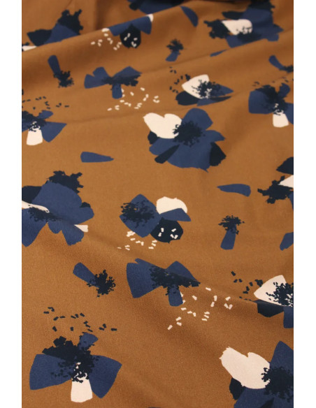 Tecido jersey de algodão Anémona Camel - Églantine & Zoé