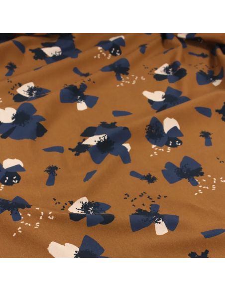 Tecido jersey de algodão Anémona Camel - Églantine & Zoé