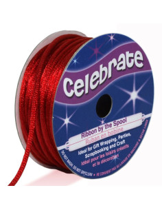 Cordão rabo de rato Celebrate vermelho - 2 mm x 10 metros