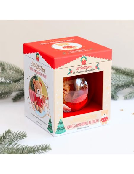 Conjunto de bola de Natal amigurumi em crochê - O ursinho
