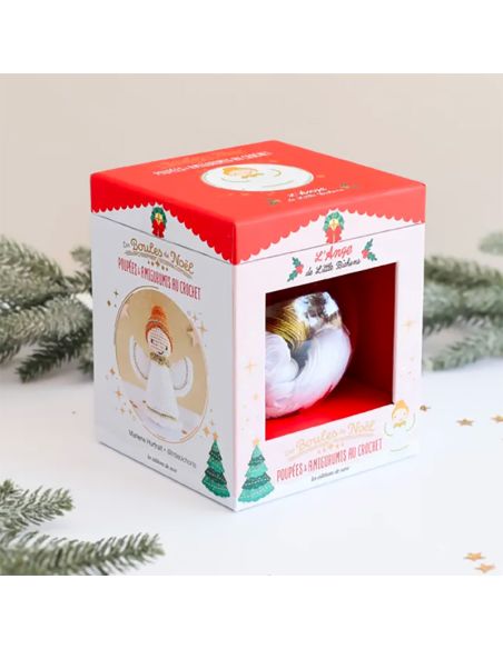 Conjunto de bola de Natal amigurumi em crochê - O anjo