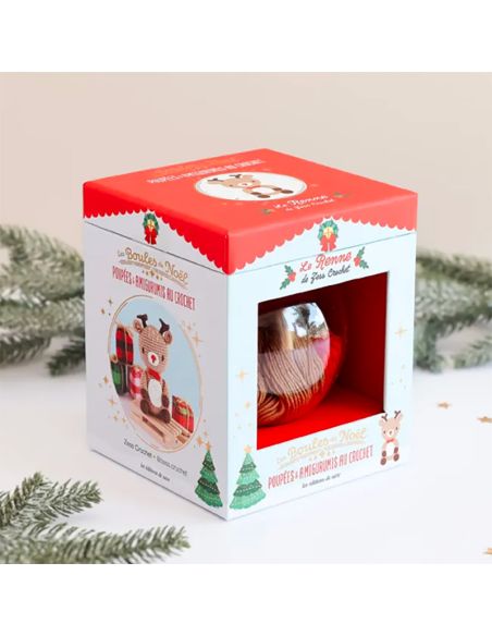 Conjunto de enfeites de Natal amigurumi em crochê - A rena
