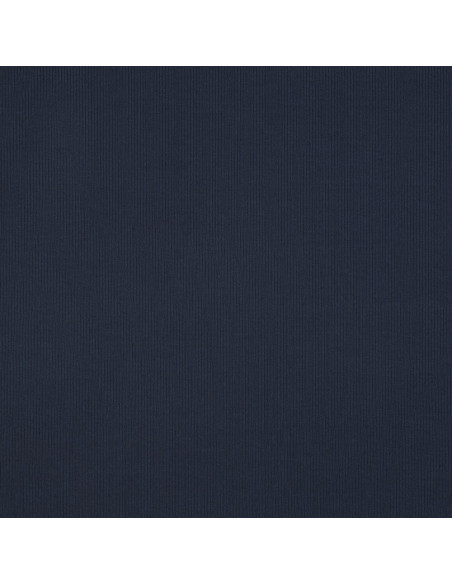 Tecido jersey de algodão malha fina canelada - Azul-marinho