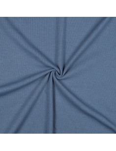 Tecido jersey de algodão malha fina canelada - Jeans