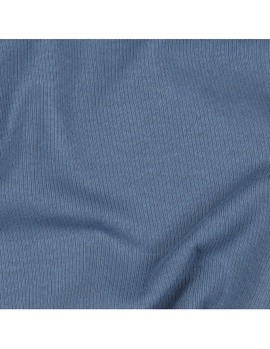 Tecido jersey de algodão malha fina canelada - Jeans