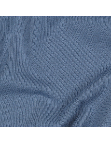 Tecido jersey de algodão malha fina canelada - Jeans