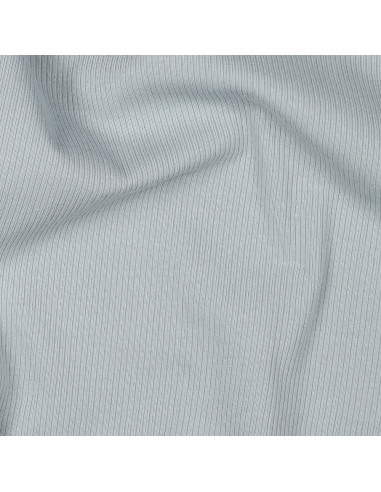 Tecido jersey de algodão malha fina canelada - Cinza prateado