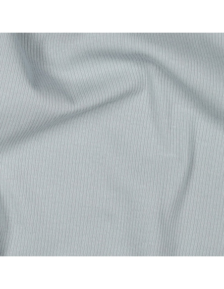 Tecido jersey de algodão malha fina canelada - Cinza prateado