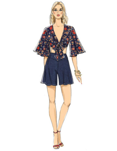 Padrão de blusa, calção e calça - Vogue 9319