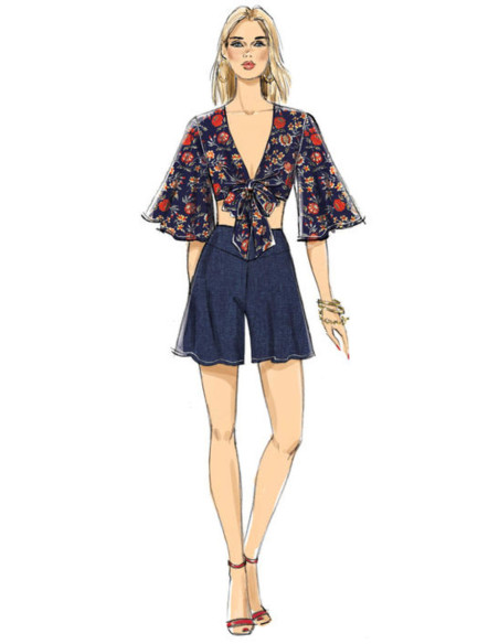 Padrão de blusa, calção e calça - Vogue 9319