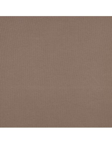 Tecido jersey de algodão malha fina canelada - Taupe