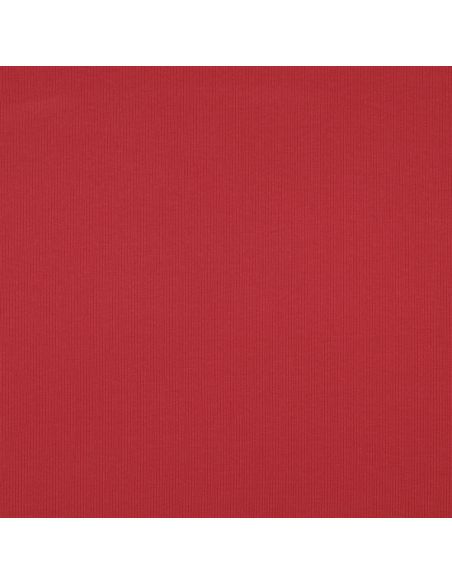 Tecido jersey de algodão malha fina canelada - Vermelho escuro