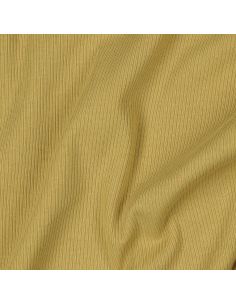 Tecido jersey de algodão malha fina canelada - Ocre 2