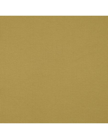 Tecido jersey de algodão malha fina canelada - Ocre