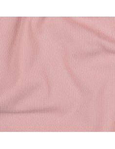 Tecido jersey de algodão malha fina canelada - Rosa 2