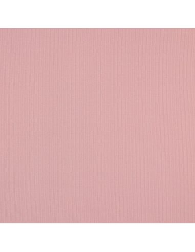 Tecido jersey de algodão malha fina canelada - Rosa