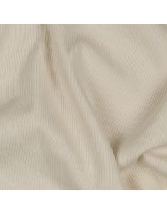 Tecido jersey de algodão malha fina canelada - Natural 2