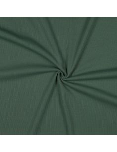 Tecido jersey de algodão malha fina canelada - Verde