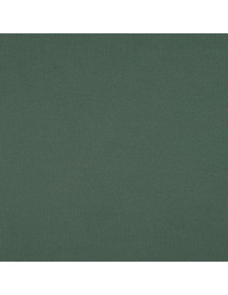 Tecido jersey de algodão malha fina canelada - Verde