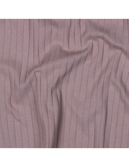 Tecido jersey de algodão leve canelado - Malva
