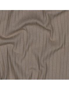 Tecido jersey de algodão leve canelado - Taupe 2