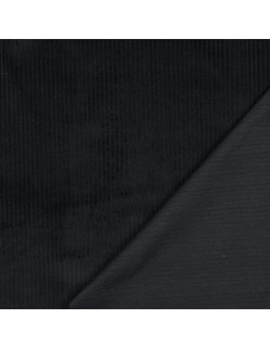 Tecido veludo cotelê de algodão - Preto