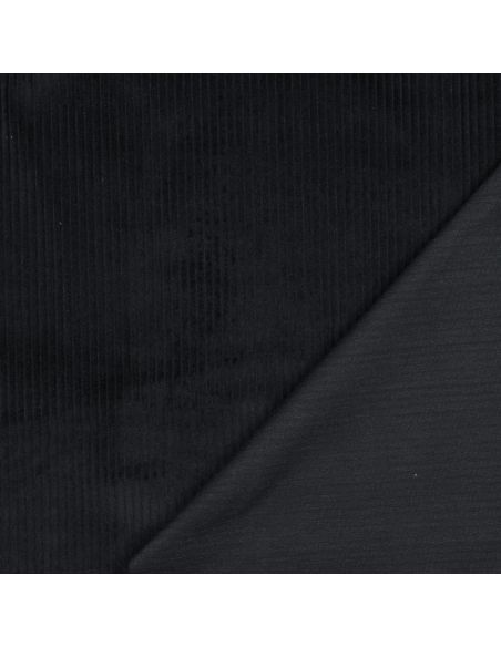 Tecido veludo cotelê de algodão - Preto