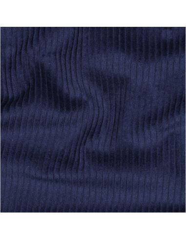 Tecido de veludo cotelê de algodão - Azul marinho