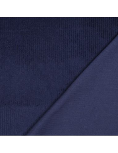 Tecido de veludo cotelê de algodão - Azul marinho