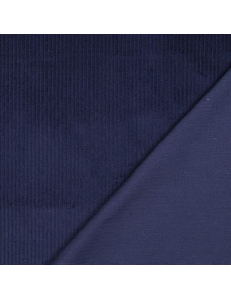 Tecido de veludo cotelê de algodão - Azul marinho