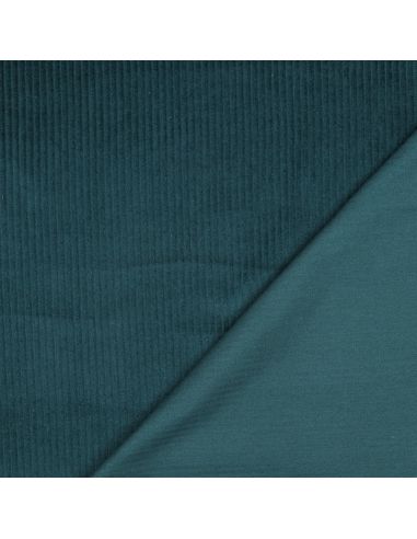 Tecido de veludo cotelê de algodão - Verde esmeralda
