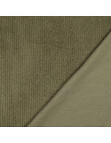 Tecido de veludo cotelê de algodão - Verde militar