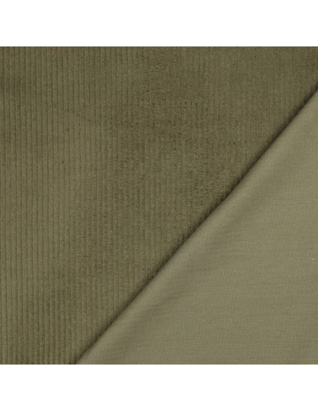 Tecido de veludo cotelê de algodão - Verde militar