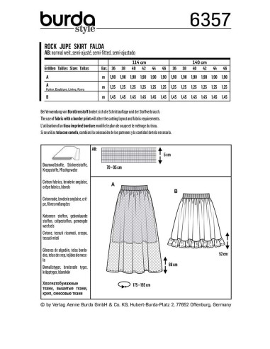 Molde de saia - Burda 6357