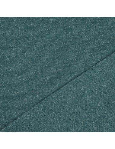 Tecido moletom com brilho - Azul petróleo
