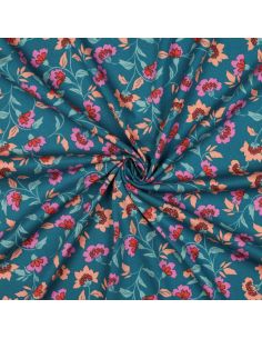 Tecido viscose pesado stretch Rosella - Azul petróleo