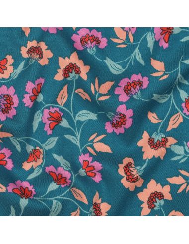 Tecido viscose pesado stretch Rosella - Azul petróleo