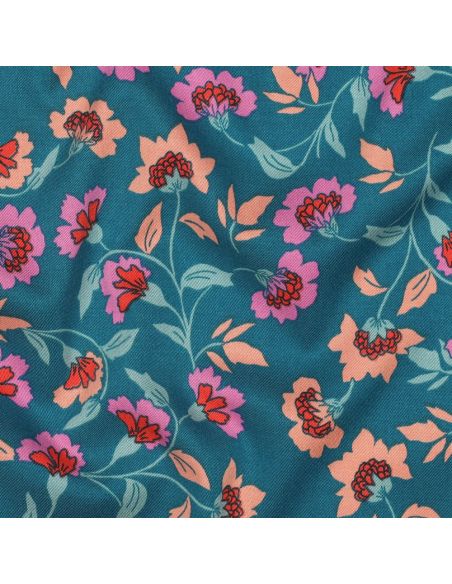 Tecido viscose pesado stretch Rosella - Azul petróleo