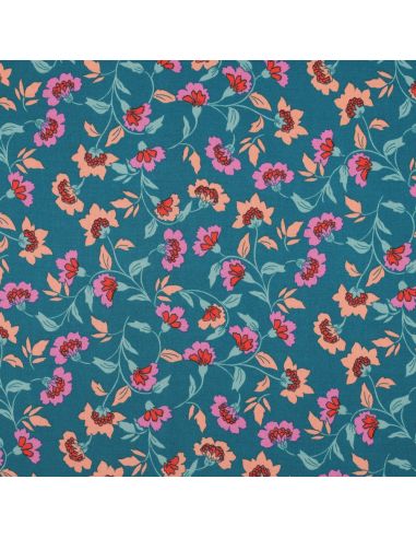 Tecido viscose pesado stretch Rosella - Azul petróleo