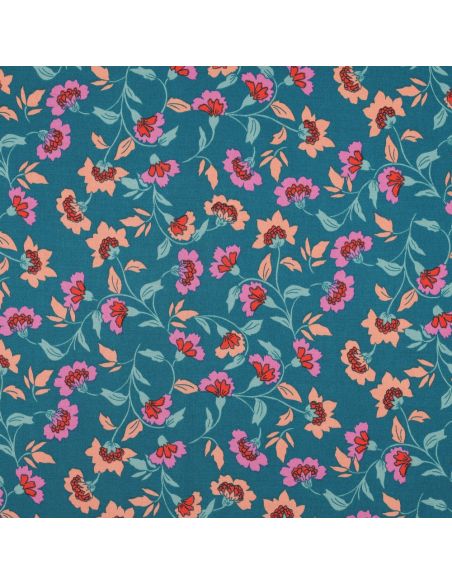 Tecido viscose pesado stretch Rosella - Azul petróleo