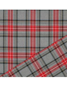 Tecidos tartan escoceses - Vermelho e cinza