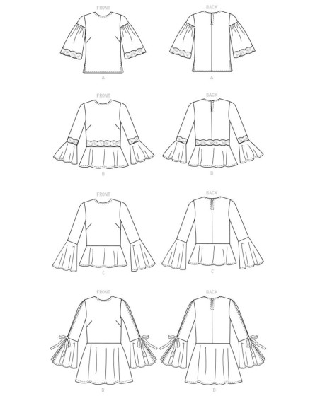 Molde de blusa - Butterick 6592