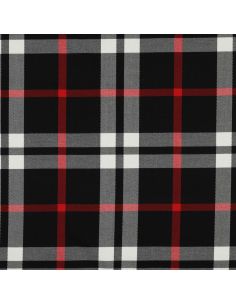 Tecidos tartan escocês - Preto, branco e vermelho 2