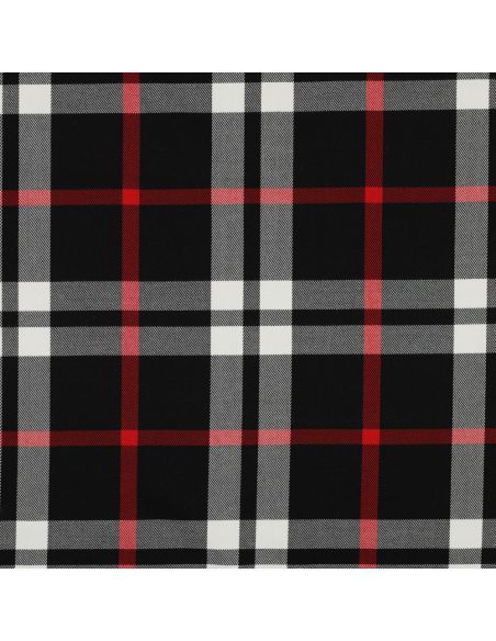 Tecidos tartan escocês - Preto, branco e vermelho