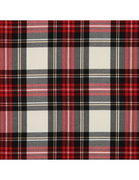 Tecidos tartan escoceses - Preto, vermelho, amarelo e branco