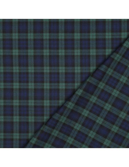 Tecidos tartan escoceses - Preto, azul e verde