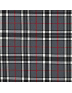 Tecidos tartan escoceses - Preto, cinza e vermelho 2