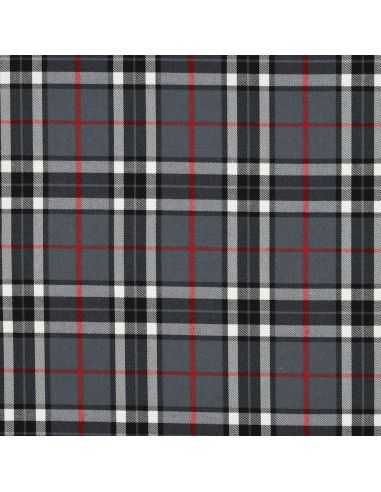 Tecidos tartan escoceses - Preto, cinza e vermelho