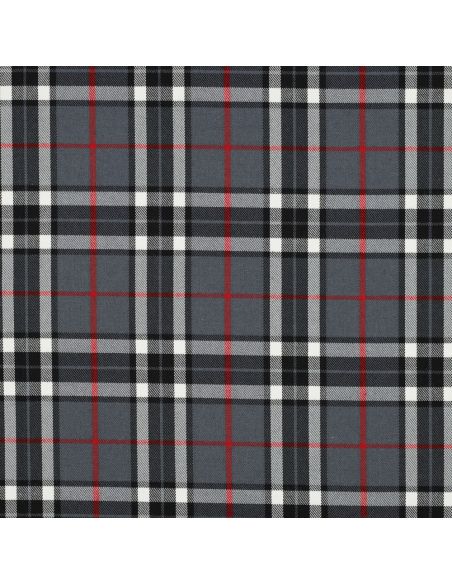 Tecidos tartan escoceses - Preto, cinza e vermelho