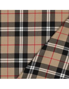Tecidos tartan escoceses - Camel e preto